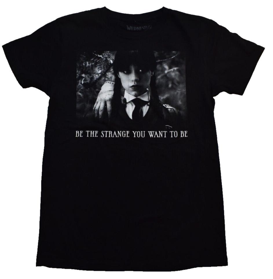 Wednesday Addams Juniors Be The Strange Portrait Boyfriend Fit T-shirt New XSM S
