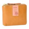 Mozu 86091 Genuine Leather Short Wallet, Bifold, Box-Shaped Coin Purse, Swedish Elk, Women's, Camel
