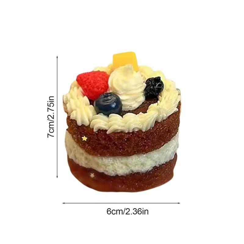 Cake Squeeze Toy Small Cake Stress Ball Soft Realistic-Looking Food Birthday Cake Toy Slow Rising Sensory Activities For Birthday Holida