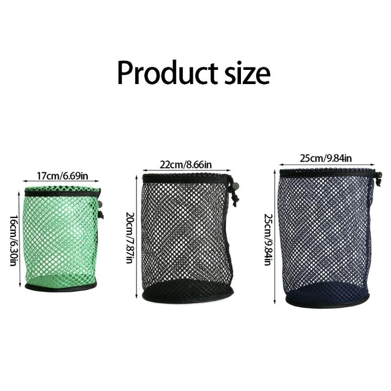 3 Piece/set Lightweight Nylon Mesh Golf Ball Bags Storage Organiser Case for Organized Storage and Adjustable Strap