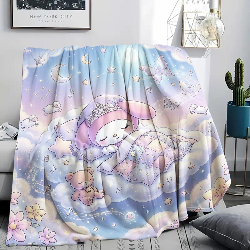 1PC My Melody Print Flannel Blanket, High Quality All Seasons, Home Decor, Warmth and Comfort, Perfect for Christmas Gifts