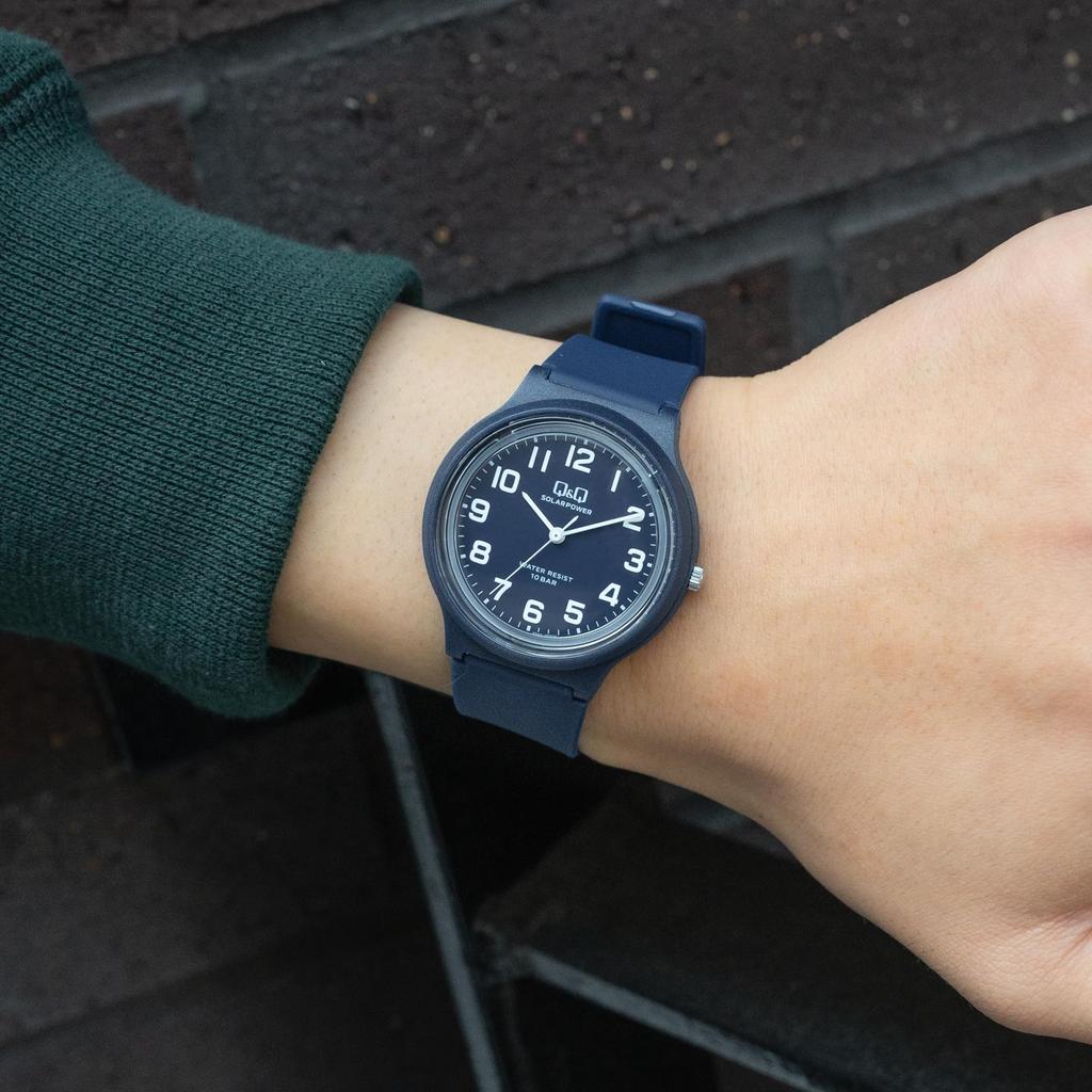 Citizen Analog Solar 10 ATM Water Urethane Blue Q&Q Women's Watch, Powered, Resistant, Strap, E04A-003VK,