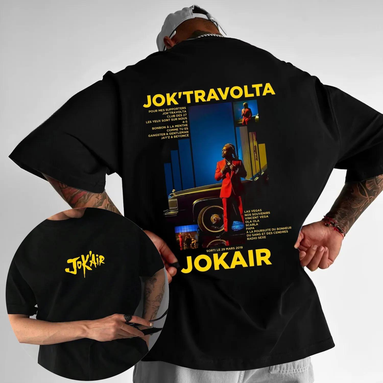 JOKAIR Print Tshirt Rapper Heavy Cotton Tshirt Men Women Oversized Y2k Casual Street Hiphop Retro Gym Graphic Short Sleeves S