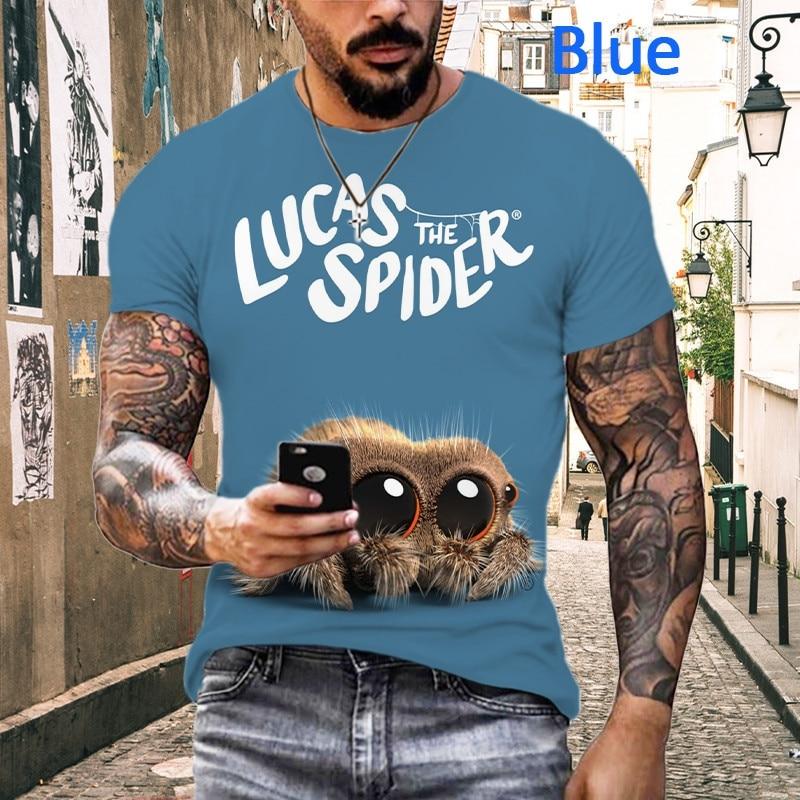 

Новая футболка с забавными животными-пауками, мужская футболка с 3D принтом и короткими рукавами, индивидуальная футболка унисекс в стиле хип-хоп, повседневная футболка с круглым вырезом XS белый