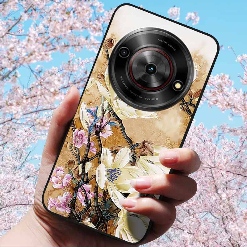 For ZTE Blade A75 5G 6.6" Cases 3D Relief Flower Soft Silicone Luxury Cover for ZTE Blade A75 5G 3D Phone Cases ZTE Blade Z2357N