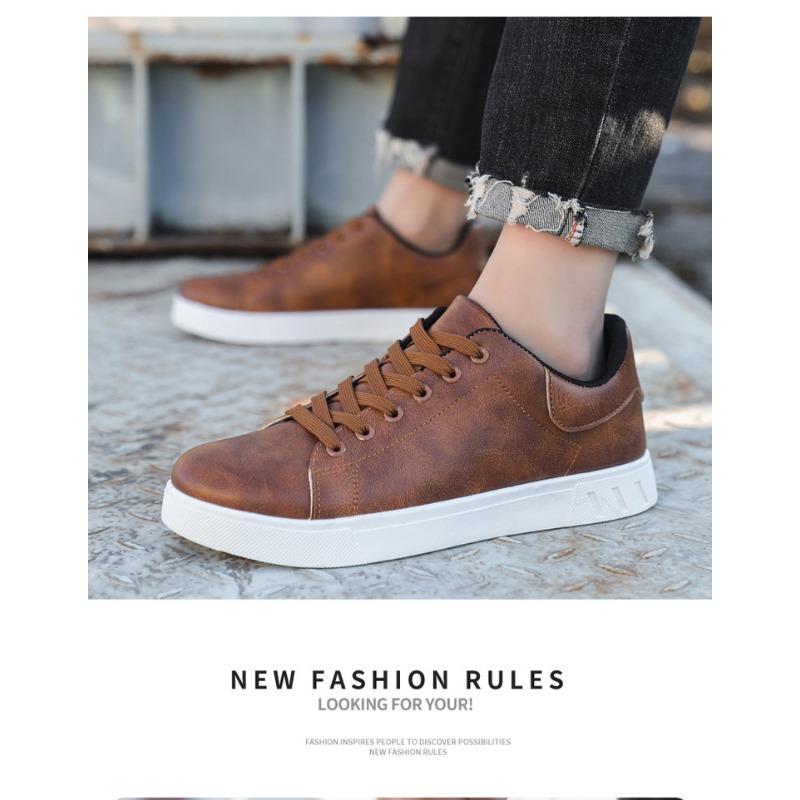 Large Size Men Fashion Versatile Casual Soft Sole Low Top White Sneakers