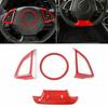 4x Red Steering Wheel Decorative Cover Trim Set For Chevrolet Camaro 2017+ ABS