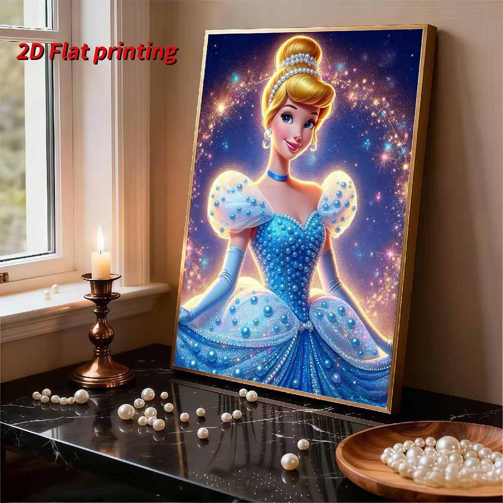 Disney Cinderella Golden Updo Blue Dress, Pearl Hair Accessory Pearl Mosaic A Handmade Decorative Gift That Can Be Used As A Home Decoration Item