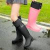 Mode hohe Damen Regenschuhe Pendler Regenstiefel wasserdicht und warm Angeln Arbeit vier Jahreszeiten zum Mitnehmen Küche Gummi Schuhe Wasserstiefel