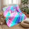 Rainbow Unicorn Art Theme blanket Lightweight Warm Flannel Blanket Decorative Throw Blanket for Home Decoration