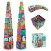 DJECO 10 Wild Animal Blocks Stacking Cubes, Educational Toy, Blocks, Stacking Blocks, Stacking, Ages 0, 1, 18 Months, 2, 3, 4, 5, Boys, Girls, Toddler