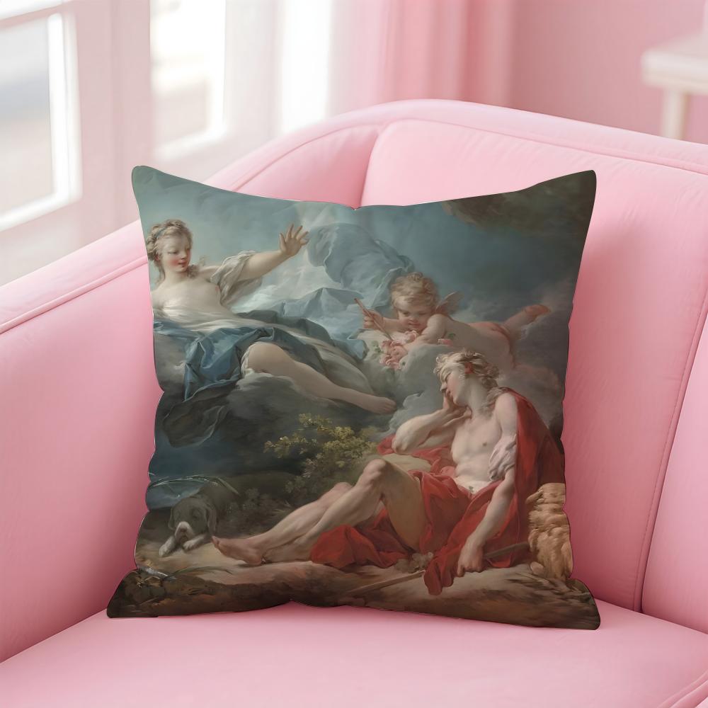 Rococo JJean Honore Fragonard Kissenbezug Kissenhülle Weicher Hautfreundlicher Stoff Komfort Verdeckter Reißverschluss