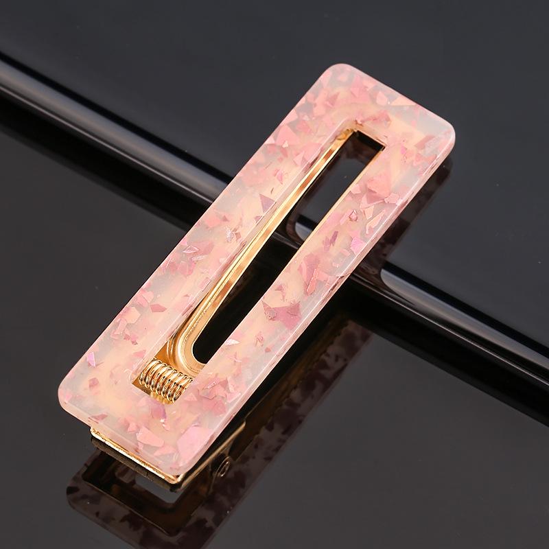 Women’s Geometric Acrylic Hairpin Set - Marble Design Hair Accessories