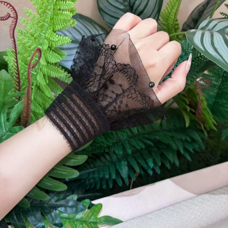 Mâneci decorative din dantelă cu perle pentru femei: Manșete și mâneci false de toamnă/iarnă pentru a acoperi cicatrici/tatuaje