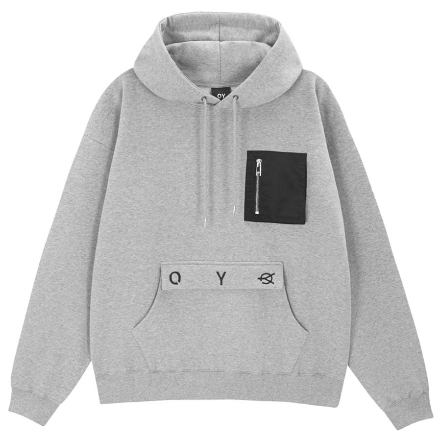 Oy Nylon Pocket Logo Hoodie - Grey Gray/2Size