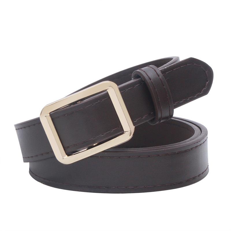 Holeless Belt for Wome  Practical Decorative Jeans  Black Thin Fashionable Retro Student Belt Women's Trendy