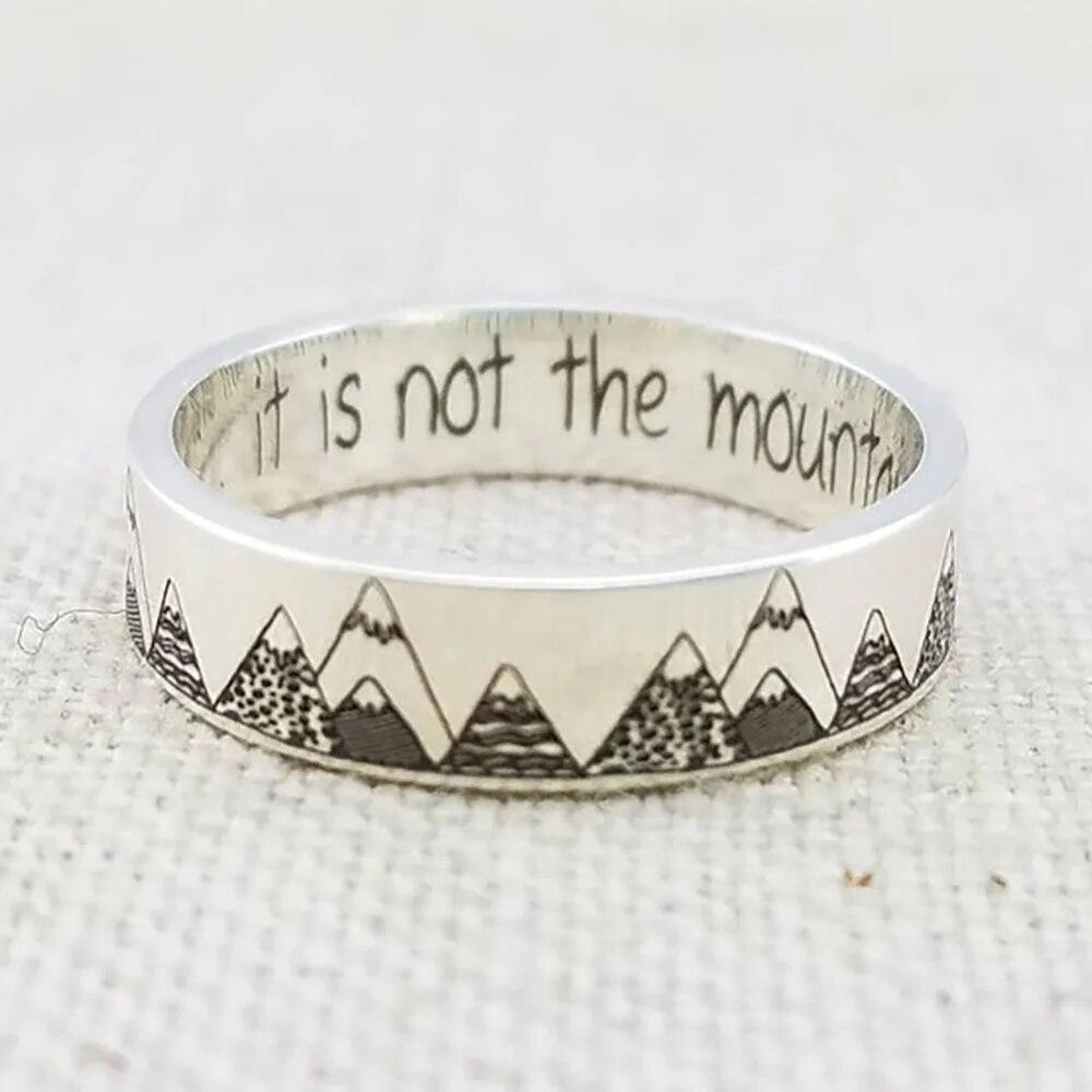 

Винтажное простое кольцо с резными горами для женщин и мужчин, богемное кольцо ручной работы с нежными горами для женщин, подарок