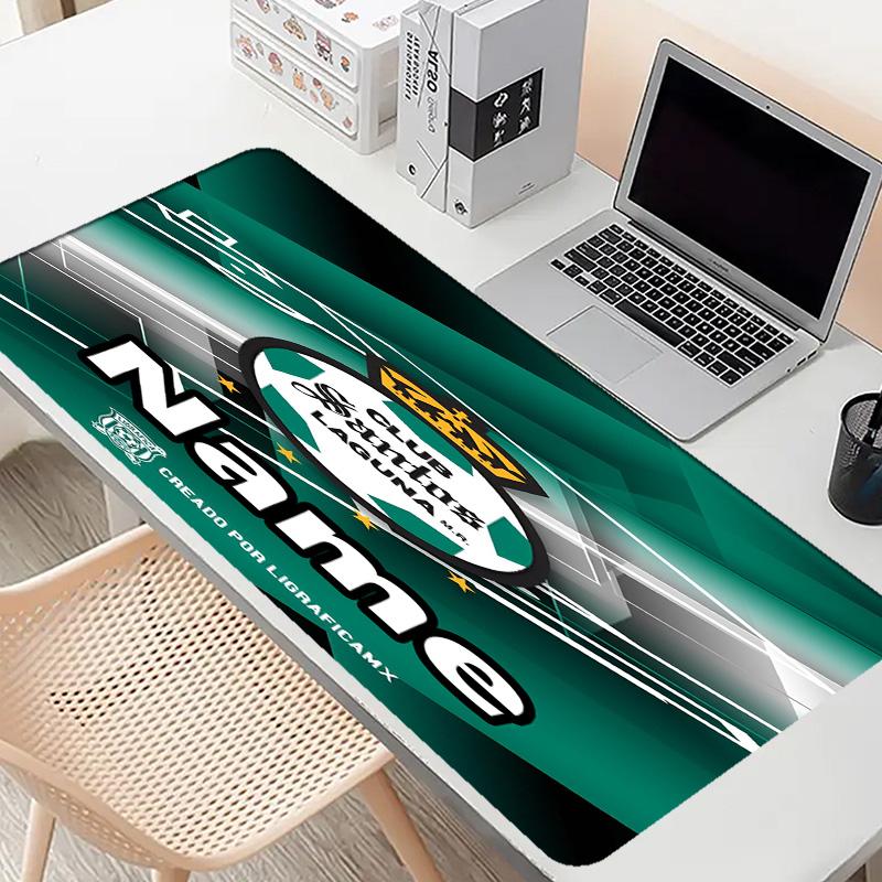Custom Name Personalized Club Santos Laguna Pattern Mousepad, Laptop PC Desk Mat, Decorative Desk Mat for Home Keyboard Pad Gift