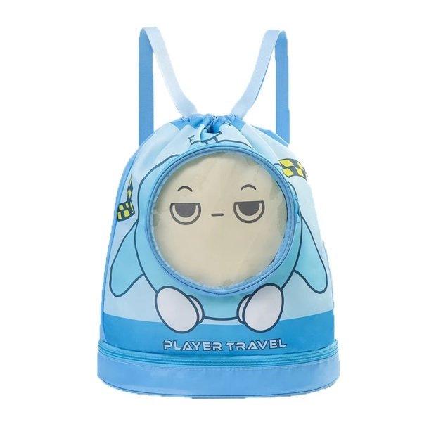 

Egg Boy Kids Waterproof Swim Bag with Wet/Dry Separation – Cute Cartoon Backpack for Boys and Girls