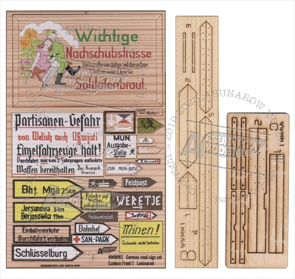 Asunaro Model 88 Indicator Rutier German Frontul de Est Accesoriu Miniatură 1/35 Set, 1, Leningrad,