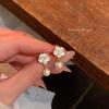 White Camellia Pearl Flower Stud Earrings: Trendy French Design with a High-End Luxury Feel
