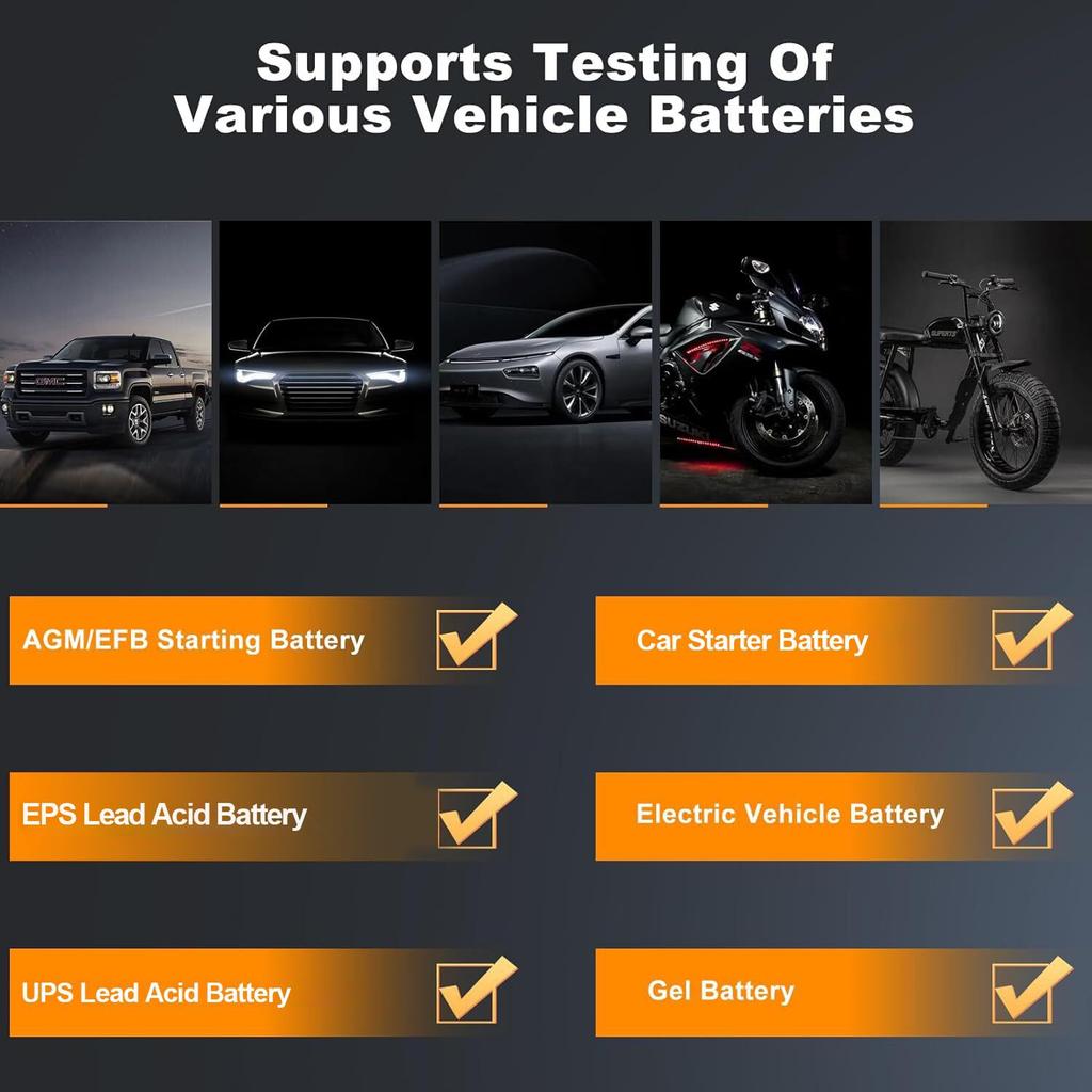 HANMATEK BT10 for Idling Stop and with Japanese Instruction Manual Tester, 12V/24V Checker, 100-2000CCA Tester, Cars, Vehicles, Trucks, Motorcycles,