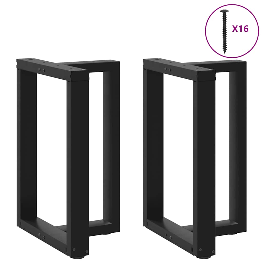 Vidaxl Nogi Do Stołu Jadalnego, 2 Pcs., Czarne, 50X35X(72-73) Cm, Stal