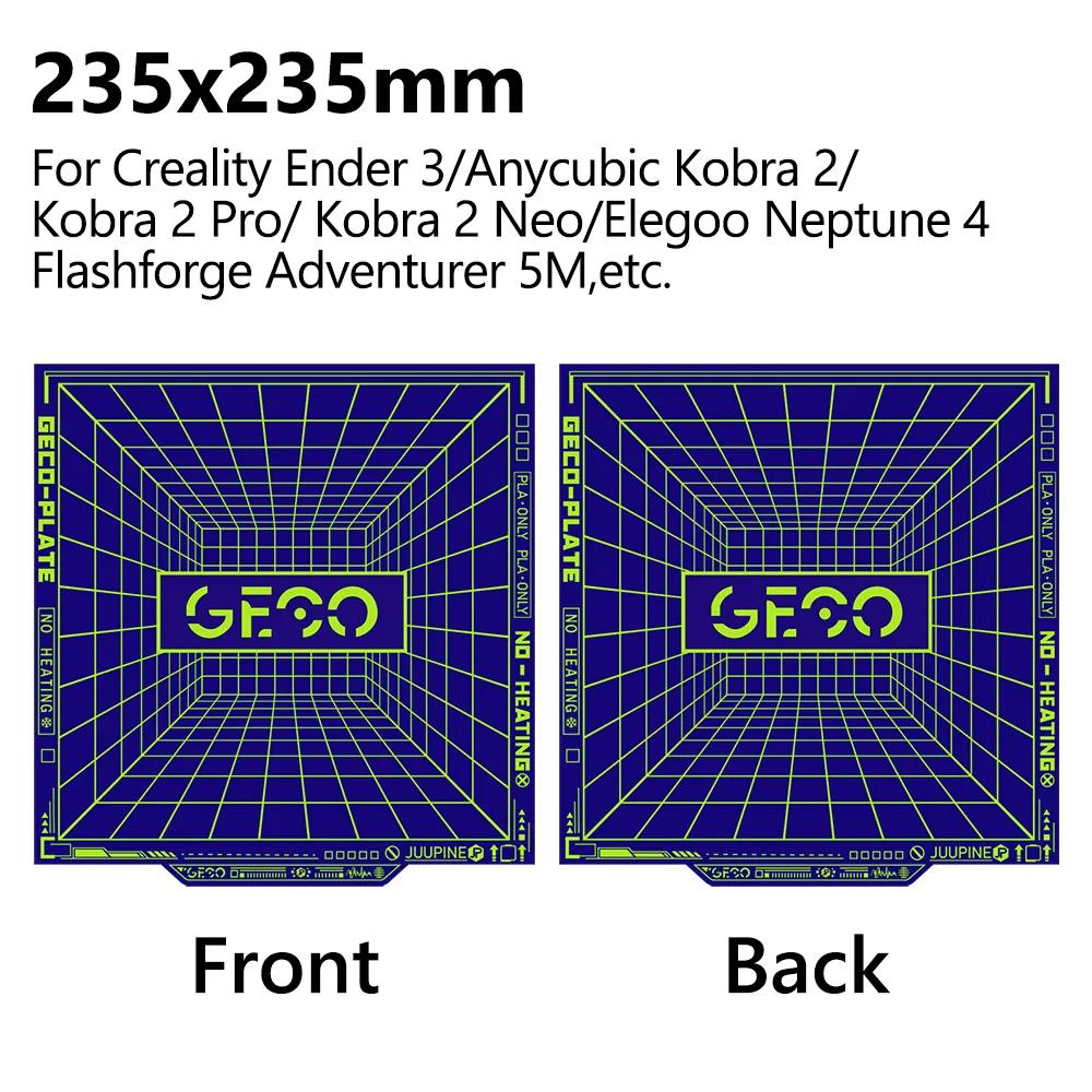 GECO Platte Pla Kaltbauplatte Für X1C P1S P2S A1 Kobra S1 K1c Ender 3 Se K1 Max Kein Verstopfen Federstahl Super Haftung