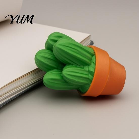 Small Desk Accessory 3D Printed Cactus Fidget Clicker Toy, Simulated Succulents Portable Decompression Toy Ornament, Mini Sensory for Adults