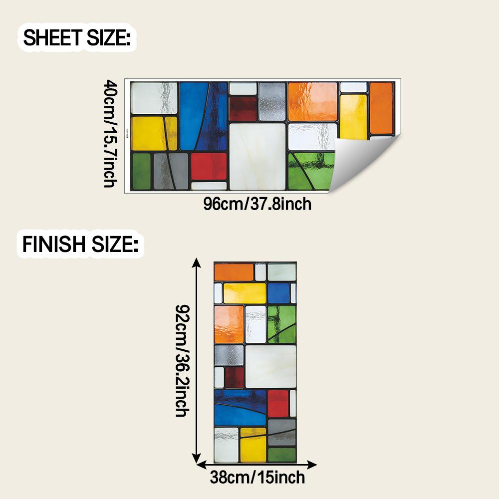 

Painted Color Blocks and Geometric Lines for Outdoor Balcony Glass Display Window Stickers