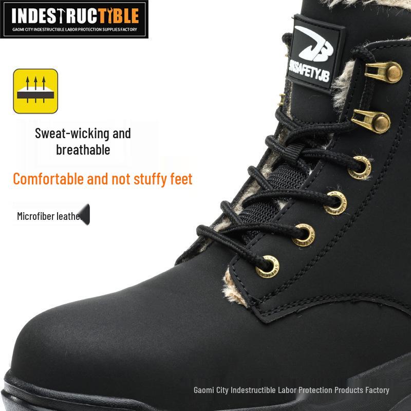Autumn/Winter Steel Toe Anti-Puncture Work Boots - High-Top, Wear-Resistant Safety Shoes