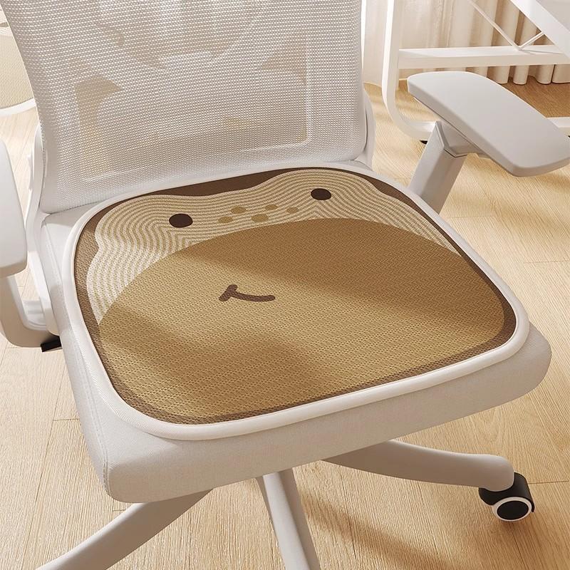Cartoon Ice Silk Seat Cushion Breathable Summer Chair Pad | Non-Slip Cool Mat for Long Sitting | Office Home Use (Cute Design)