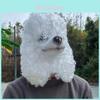 Barboncino Bianco e Nero Maschera da Barboncino Copricapo Animale in Lattice Per Eventi Cosplay di Halloween e Feste