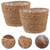 2Pcs Woven Straw Planter Basket Multi-Function Storage Basket Flower Pot Container Indoor Outdoor Woven Baskets