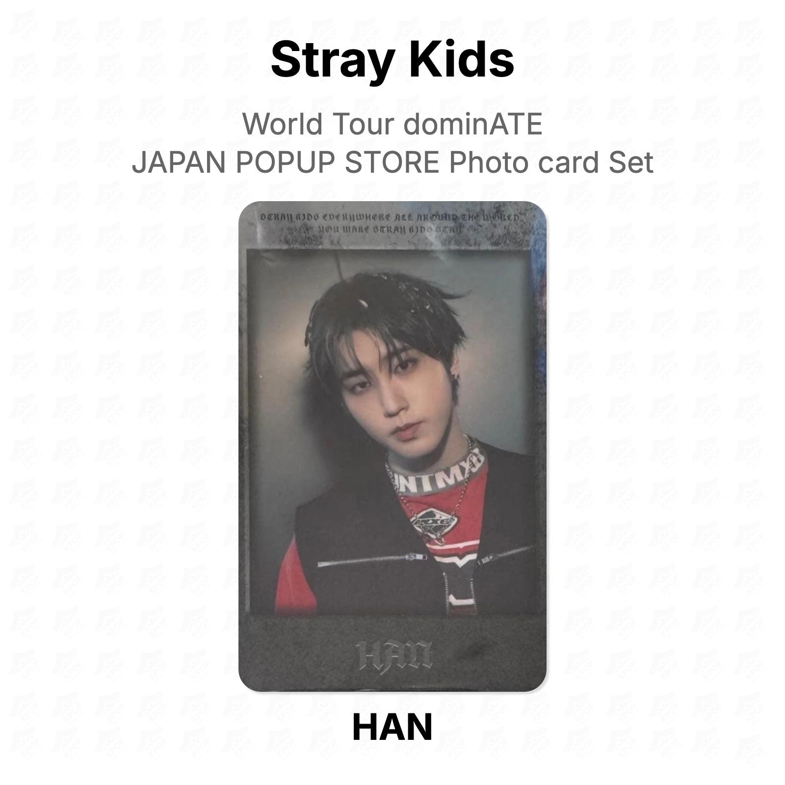Stray Kids Мировое турне dominATE JAPAN POPUP STORE Набор фотокарточек Официальная фотокарточка HAN gray