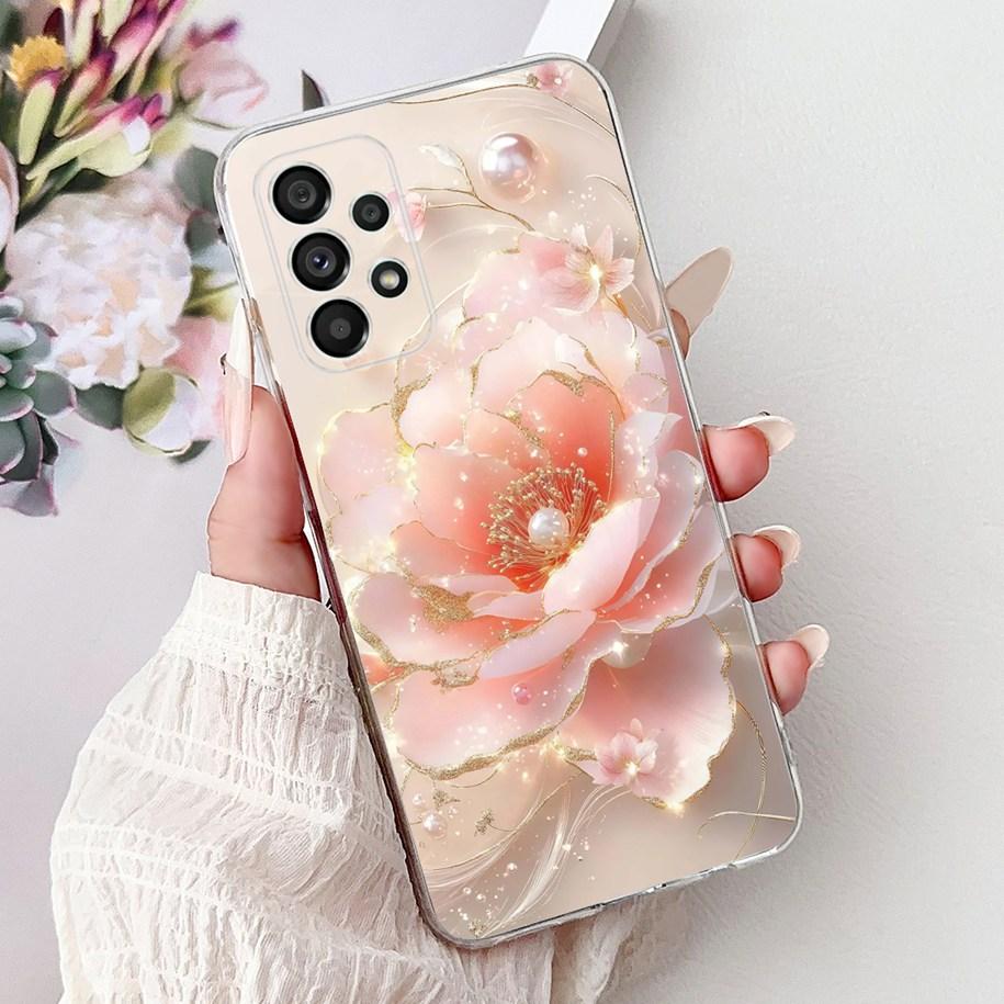 Case For Samsung Galaxy A23 A33 A53 A73 5G Cover Popular Flower Bowknot Soft Silicone Phone Case For Samsung A53 5G A536B Bumper
