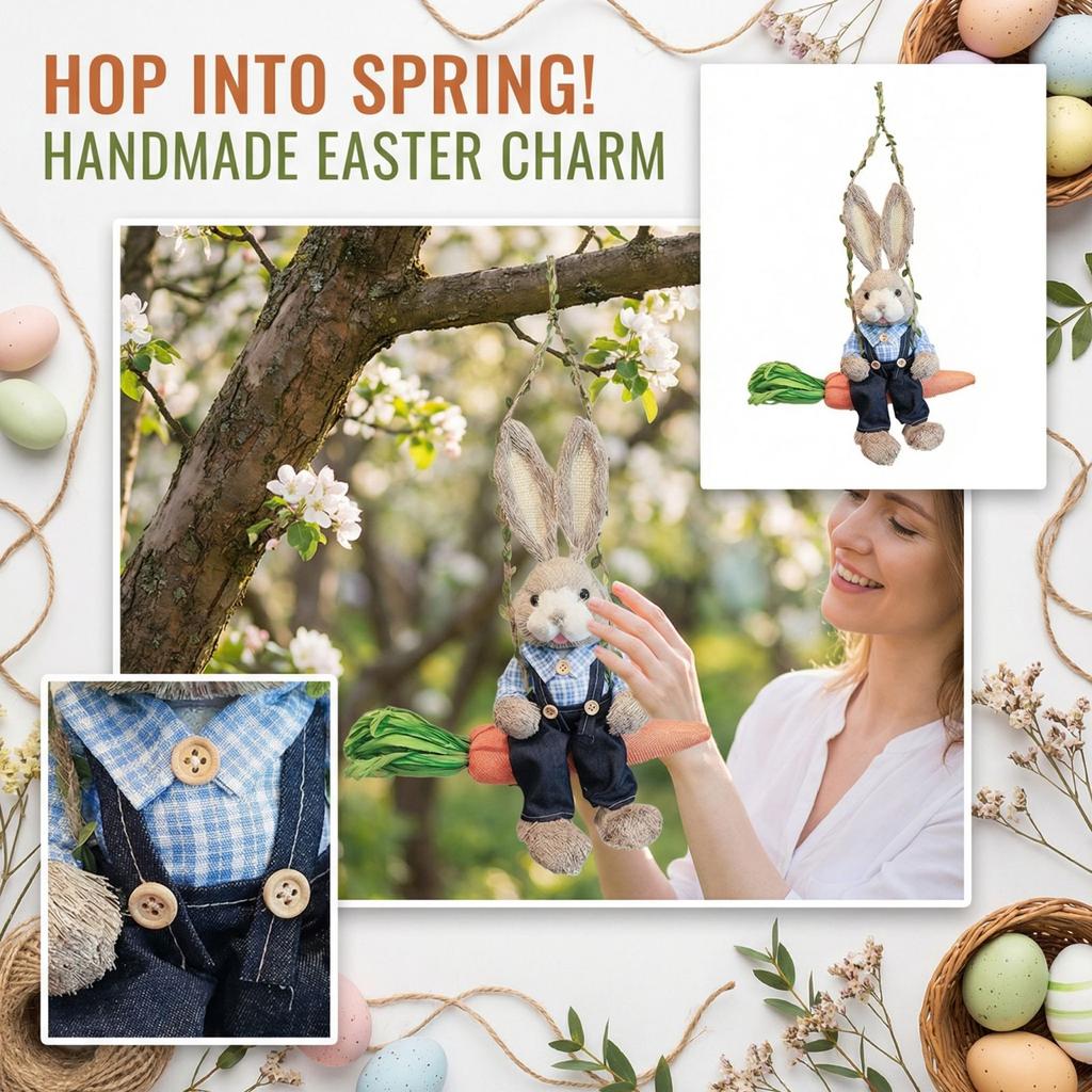 Ostern Handgefertigte Strohschaukel Hasen Dekorative Figur