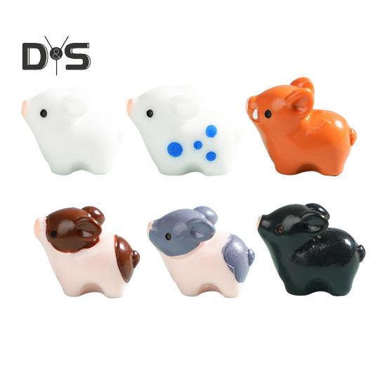 6 Pcs Mini Pig Figurine Resin Miniature Pig Ornament Planter Decor Cartoon Mini Pig Statue for Moss Micro Landscape Fairy Garden Accessories
