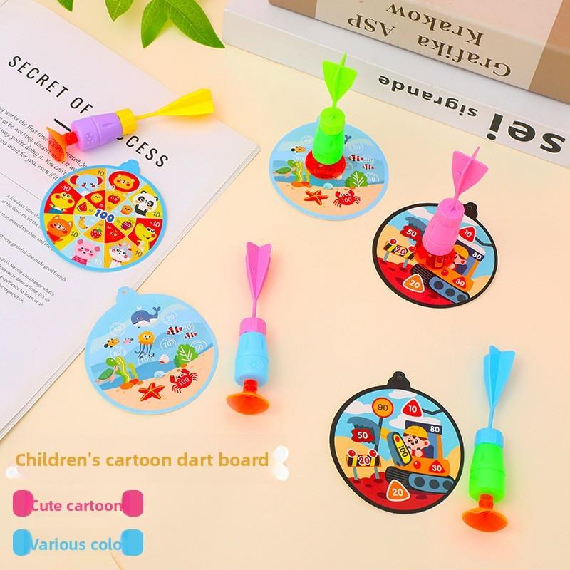 Cartoon Dartboard Playroom Toy With Suction Cups Paper Construction For Kids