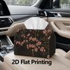 1pc, 2D Flat Printing, Tissue Box with Cherry Blossom Pattern, Printed Tissue Box, Suitable for Bathrooms, Living Rooms, Bedrooms, Dressing Tables, Co