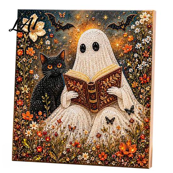 Dark Aesthetic Crafting Halloween Faux Pearl Art DIY Kit Spooky Cute 3D Beads Painting Crafts Diamond Kit for Adults Beginners Seasonal Wall