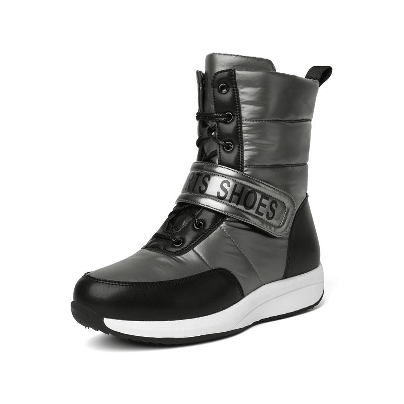 Autumn Winter New  Patchwork Women Snow Boots Causal Flat Bottom Waterproof Warm Plush Fur Sneakers Ankle Boots Sports Shoes