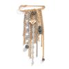 Ins Style Heart Brooch Black Beads Chain Tassel Metal Chain Brooch Sweet Cool Style Heart Pendant Beaded Tassel Lapel Pin