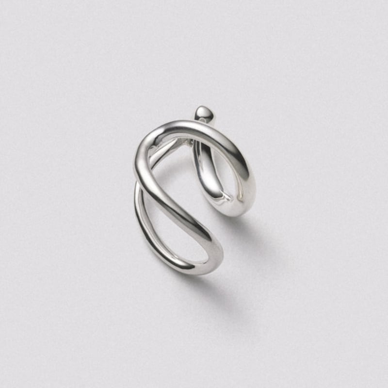 Hustad 238 Leaf Earcuff_ 925 Silver Lip Earcuff
