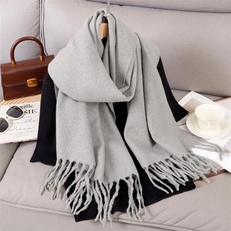Luxury 2 Colours Cashmere Scarf Women Autumn Winter Shawl Pashmina Handkerchief Lady Pareo Soft Outdoor Windproof Travel Bufanda