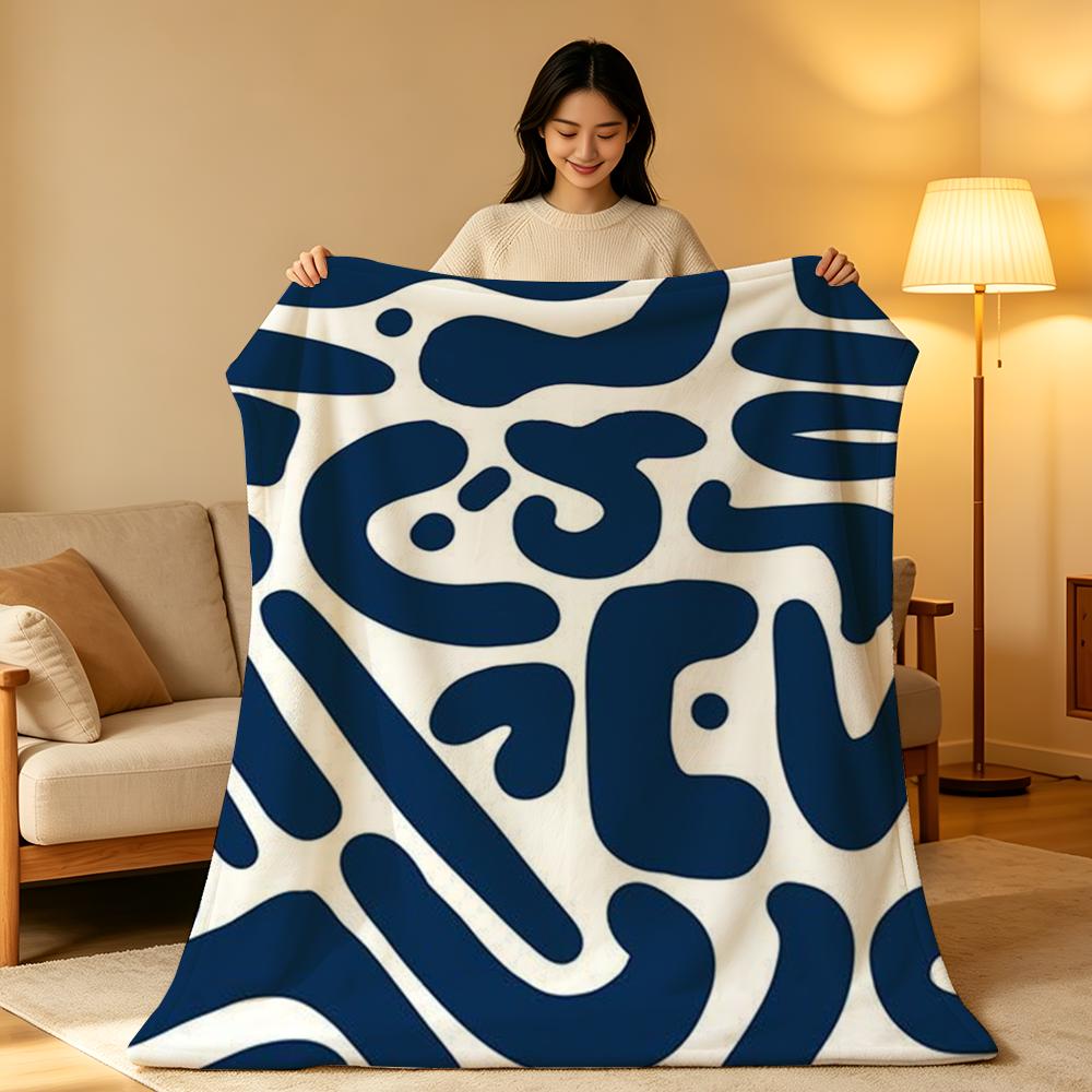 Art African Style Fabric Print Throw High-Density Short Plush Blanket Soft Skin-Friendly for Sofa Nap Air-Conditioned Room