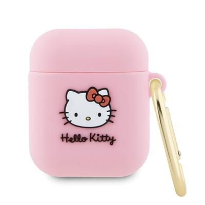 Etui Do AirPods 1 Hello Kitty 3D Kitty Head Silikonowe Różowe