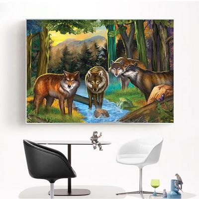 Diamond Painting"Nature"Embroidery Forest Wolves Family Diamond Pictures Rhinestone Paintings