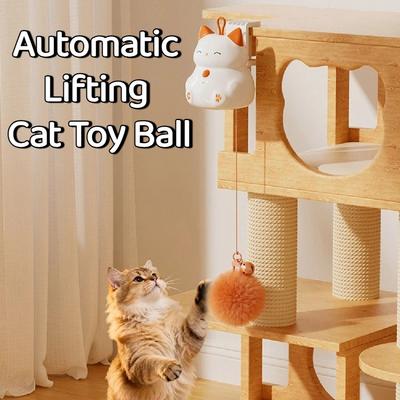 Balle Suspendue Électrique Créative Résistante aux Morsures de Chaton Boule pour Chat Intelligente à Levage Automatique Rotative Teasing Durable pour Chaton