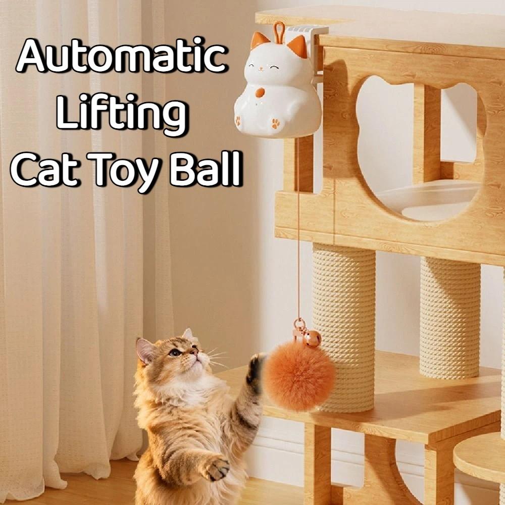Creative Electric Hang Ball Kitten Bite Resistan Smart Automatic Lifting Cat Ball Rotating Durable Kitten Teasing